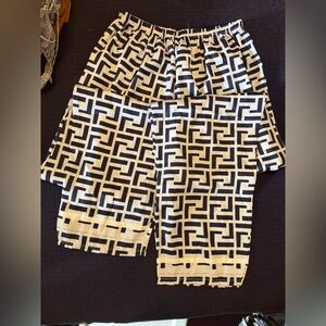 Satin pajama bottoms. Sz S Blue & white